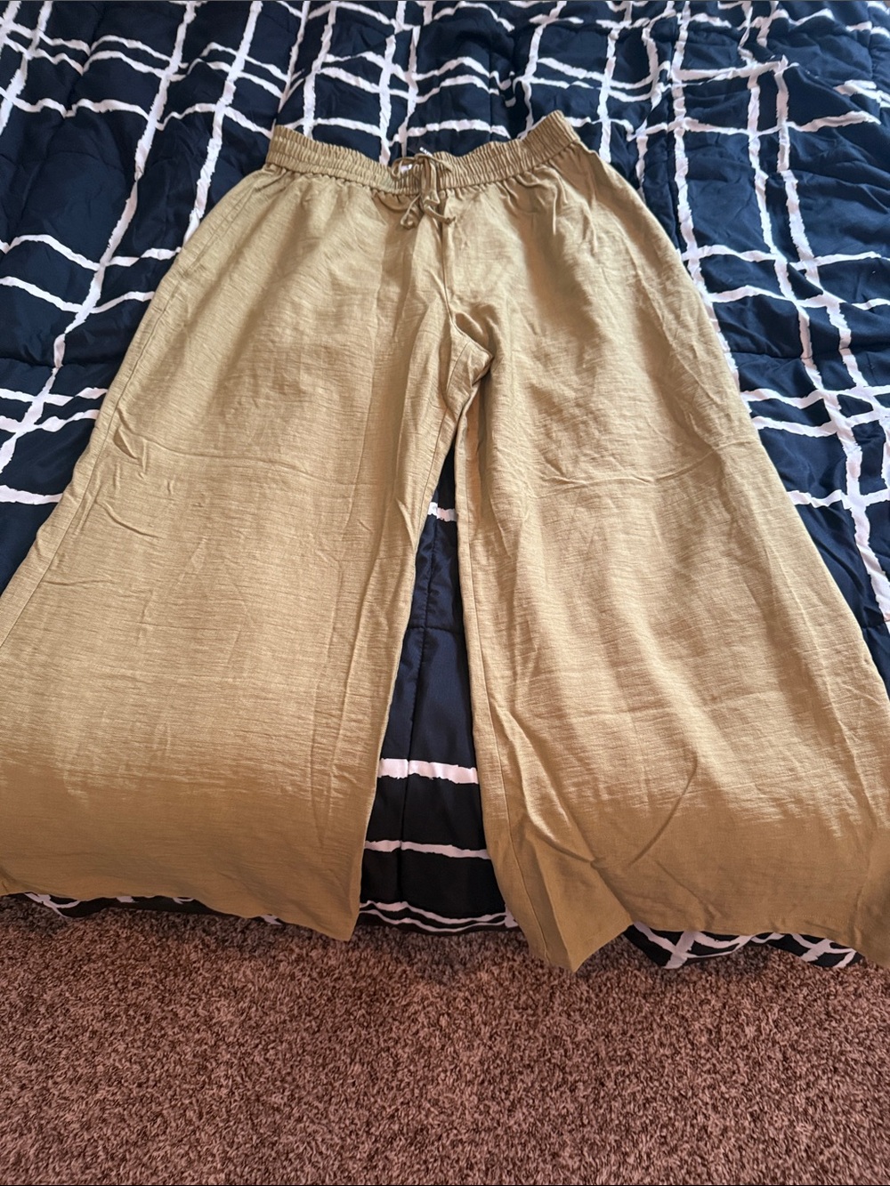 Express Olive Wide-Leg Drawstring Pants